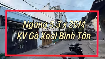 Bán nhà cấp 4 Quận Bình Tân 140m2 hẻm xe hơi gần Aeon Mall 5,3x26M
