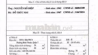 Nhà Q7 4x19, 1 lửng, Giá 4,750 tỷ. Sổ Hồng