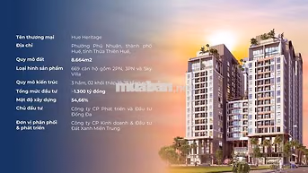 Bán căn hộ cao cấp, view đẹp tại Hue Heritage, full nội thất cao cấp