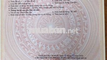 ĐẤT  THỔ CƯ 143M2. TRƯNG NỮ VƯƠNG. HÓC MÔN 
