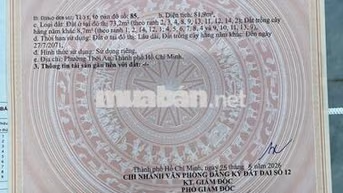 ĐẤT GÓC 2 MẶT TIỀN RẠCH TX24, DT:81m2, SỔ HỒNG RIÊNG, CHỈ 3.3 TỶ
