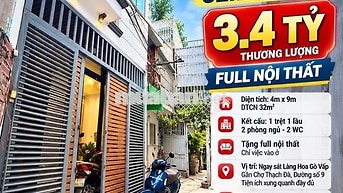 🔥GÒ VẤP 32m²(4mx9m) - 3.4 tỷ – FULL NỘI THẤT – ĐS 9 SÁT LÀNG HOA 🔥