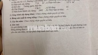 Chính chủ cần cho thuê mặt bằng số 115 đường Linh Đông, Thủ Đức