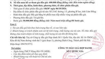 BÁN ĐẤU GIÁ TÀI SẢN TẠI XÃ THIỆN NGHIỆP, TP PHAN THIẾT