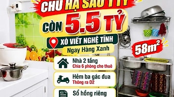 Chủ hạ 2 tỷ Bán nhà XVNT, Bình Thạnh 58m2 6PN Hàng Xanh 5.5tỷ