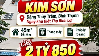 Bán CC Kim Sơn 1, Đặng Thùy Trâm - 45m2 có thang máy, sổ riêng, 2ty850