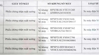 THÔNG BÁO MẤT COC (PHIẾU XUẤT XƯỞNG) 