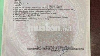 NHÀ CĂN GÓC NGAY CHỢ HƯNG LONG, DT 11,5X16,35M, TỔNG 189M2, 2 MT ĐƯỜNG
