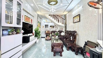 NHÀ ĐẸP MỚI, FULL NỘI THẤT, TRỆT, 2 LẦU, 4PN, 5WC, ĐƯỜNG XE TẢI 