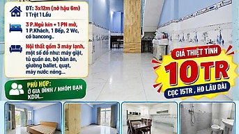 Cho thuê nhà nguyên căn Trần Quang Diệu, Q3 , 4PN chỉ 10tr