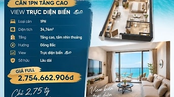 Căn Hộ 1pn view trực diện biển Đà nẵng.  Sổ Lâu Dài. giá full chỉ 2.7 