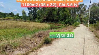 GIÁ MỚI 3,5 TỶ FULL 1.100M MẶT TIỀN ĐƯỜNG CÁ SÚC, BÌNH KHÁNH, CẦN GIỜ