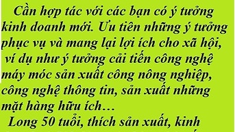 Cần hợp tác với các bạn có ý tưởng kinh doanh mới
