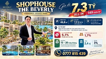 Giá Đáy Từ CDT Cho Khách Hàng Vinhomes Q9 - Shop Beverly 7,3 TỶ ALL IN
