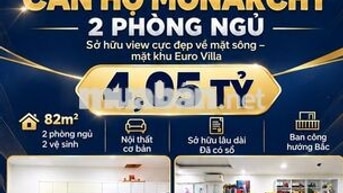 Bán gấp căn hộ Monarchy 82m2 giá sập hầm, tặng nội thất đi cùng