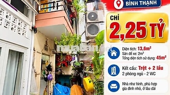🔥 NHÀ 3 TẦNG – 2,25 TỶ - BÌNH THẠNH - 2PN 2WC 🔥