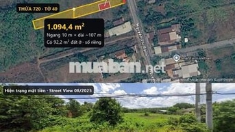 Bán đất mặt tiền Nguyễn Thị Rành 10x107m, có 92m² thổ cư, sổ riêng