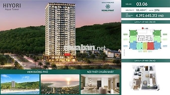 căn 2PN HIYORI Aqua Tower  view biển Sơn Trà, bàn giao tiêu chuẩn Nhật