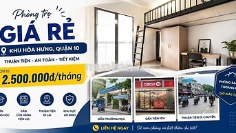 📢 CHO THUÊ PHÒNG TRỌ GIÁ RẺ QUẬN 10