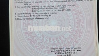Bán đất rẫy Khu phố Trị An, Đồng Nai