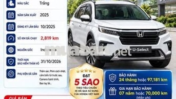 Honda BR-V L 2025 Trắng odo 2819 km siêu lướt!