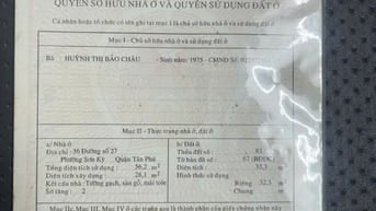 Bán nhà 2 mặt tiền 36 đường 27, phường Sơn Kỳ, ngay Aeon